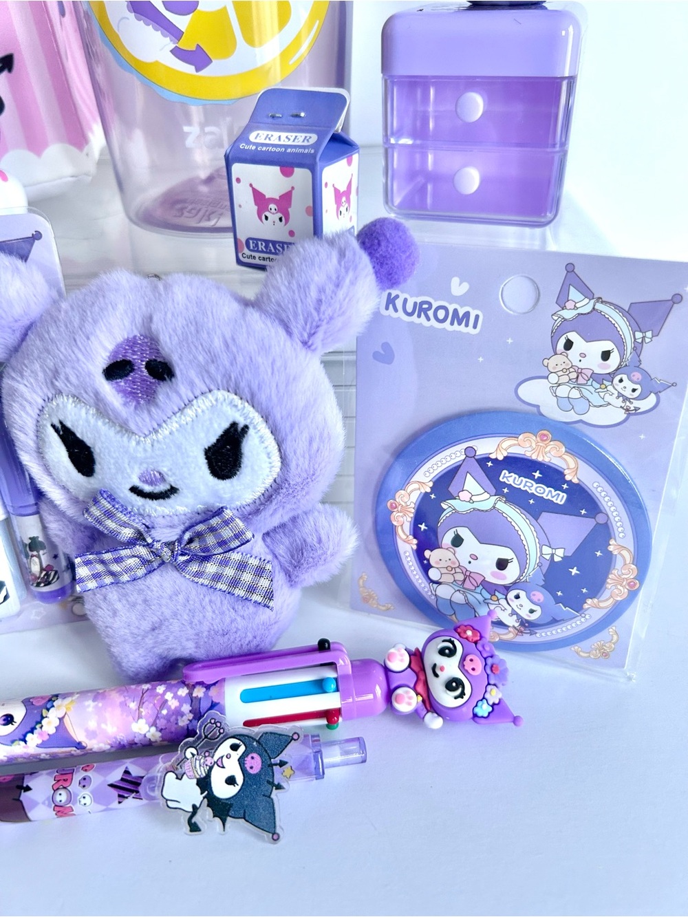 💜(KUR344) Kuromi Adorable 11-Piece Water Bottle Fun Bundle! - Picture 8 of 9